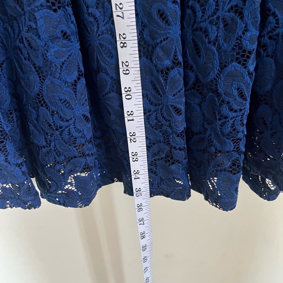 Elegant Navy Blue Lace floral Dress size S - Picture 8 of 10